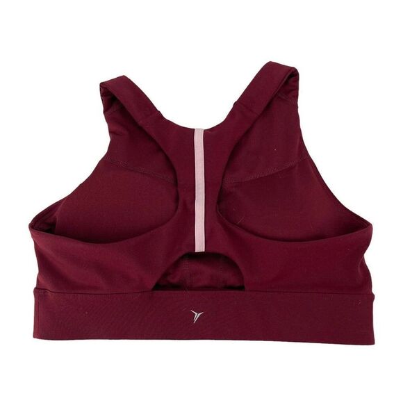 Old Navy Sports Bra Go Dry Maroon Keyhole Racerback Womens Size Medium Athletic - Picture 1 of 4